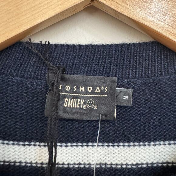 NWT Joshua Sanders Smiley Striped Cardigan Sweater Navy White – Size M Italy - Picture 5 of 7